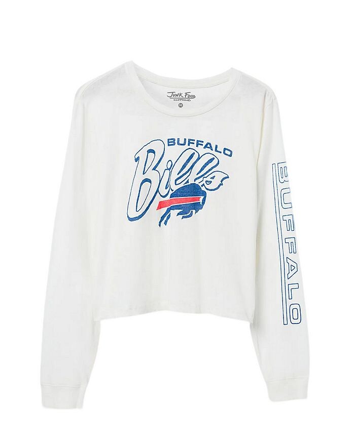 Женская укороченная футболка с длинными рукавами Junk Food Clothing НФЛ Buffalo Bills Touchdown, белый
Женская укороченная футболка с длинными рукавами Junk Food Clothing НФЛ Buffalo Bills Touchdown, белый