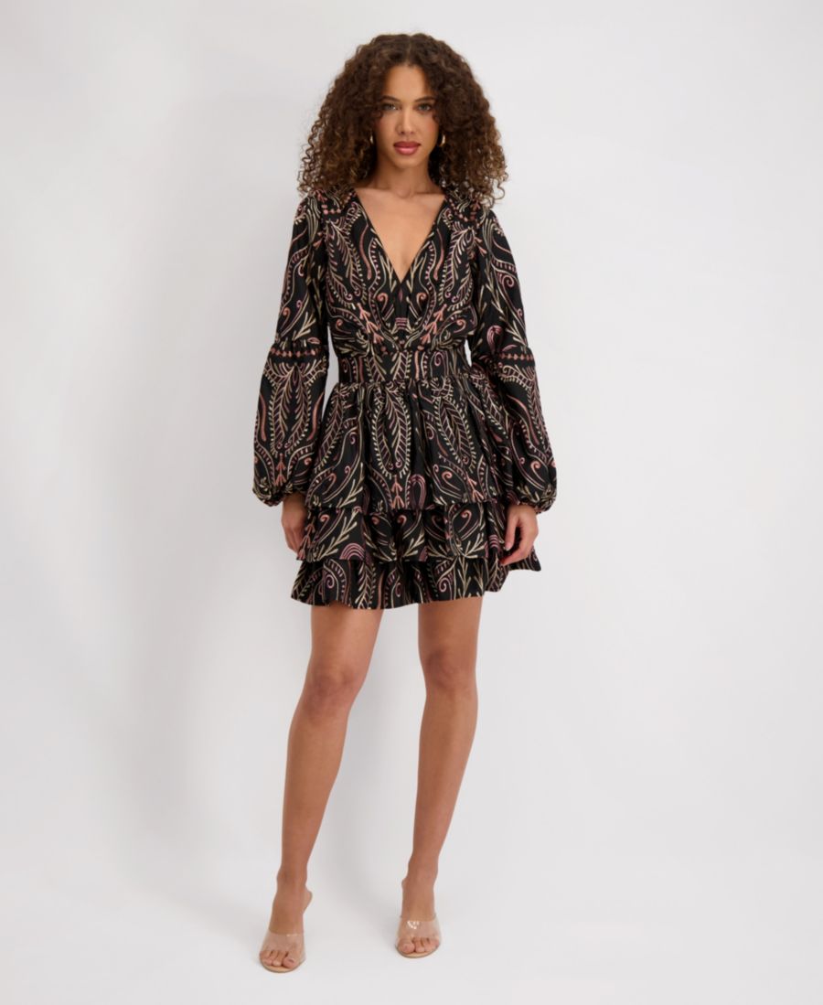 Женское тканое платье с V-образным вырезом и вышивкой Siena, Black multi
Женское тканое платье с V-образным вырезом и вышивкой Siena, Black multi