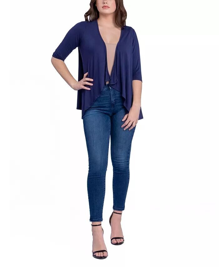 Женский кардиган с открытыми передними рукавами и рукавами до локтя 24seven Comfort Apparel, синий