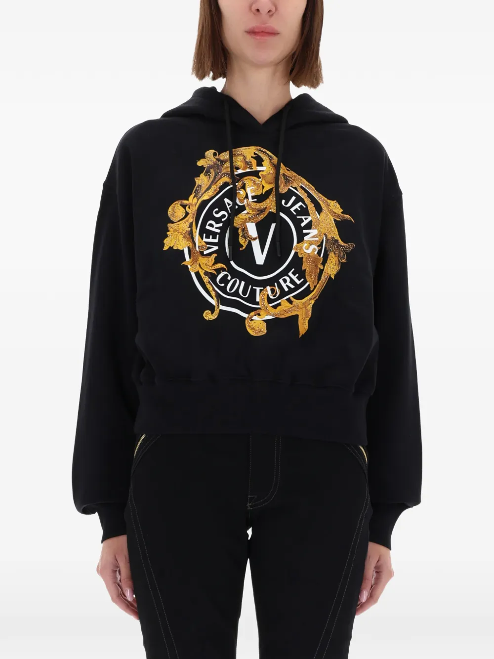 Свитер с барочным логотипом Versace Jeans Couture, черный
Свитер с барочным логотипом Versace Jeans Couture, черный