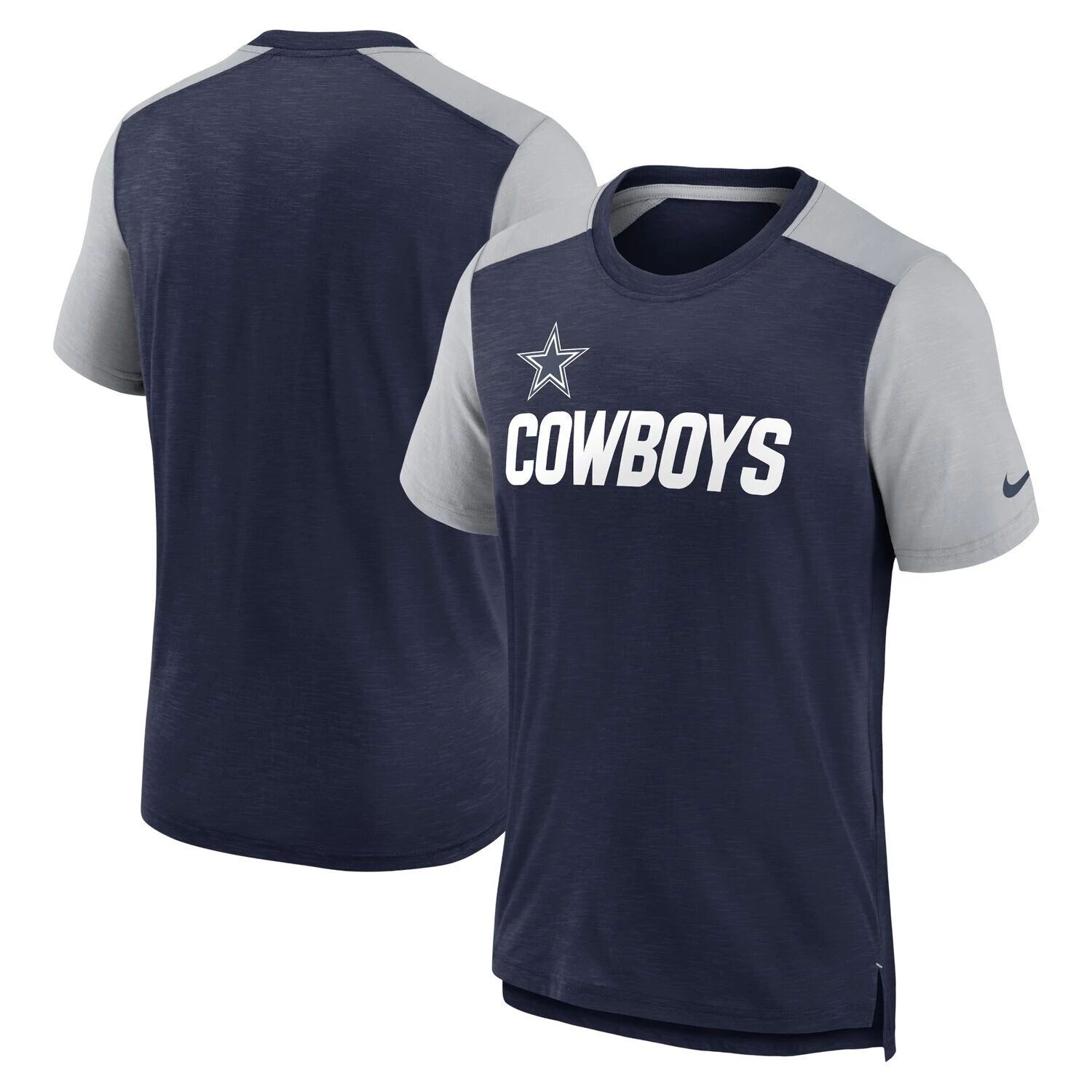 Мужская футболка Nike Heathered Navy/Heathered Grey Dallas Cowboys Color Block Team Name
Мужская футболка Nike Heathered Navy/Heathered Grey Dallas Cowboys Color Block Team Name