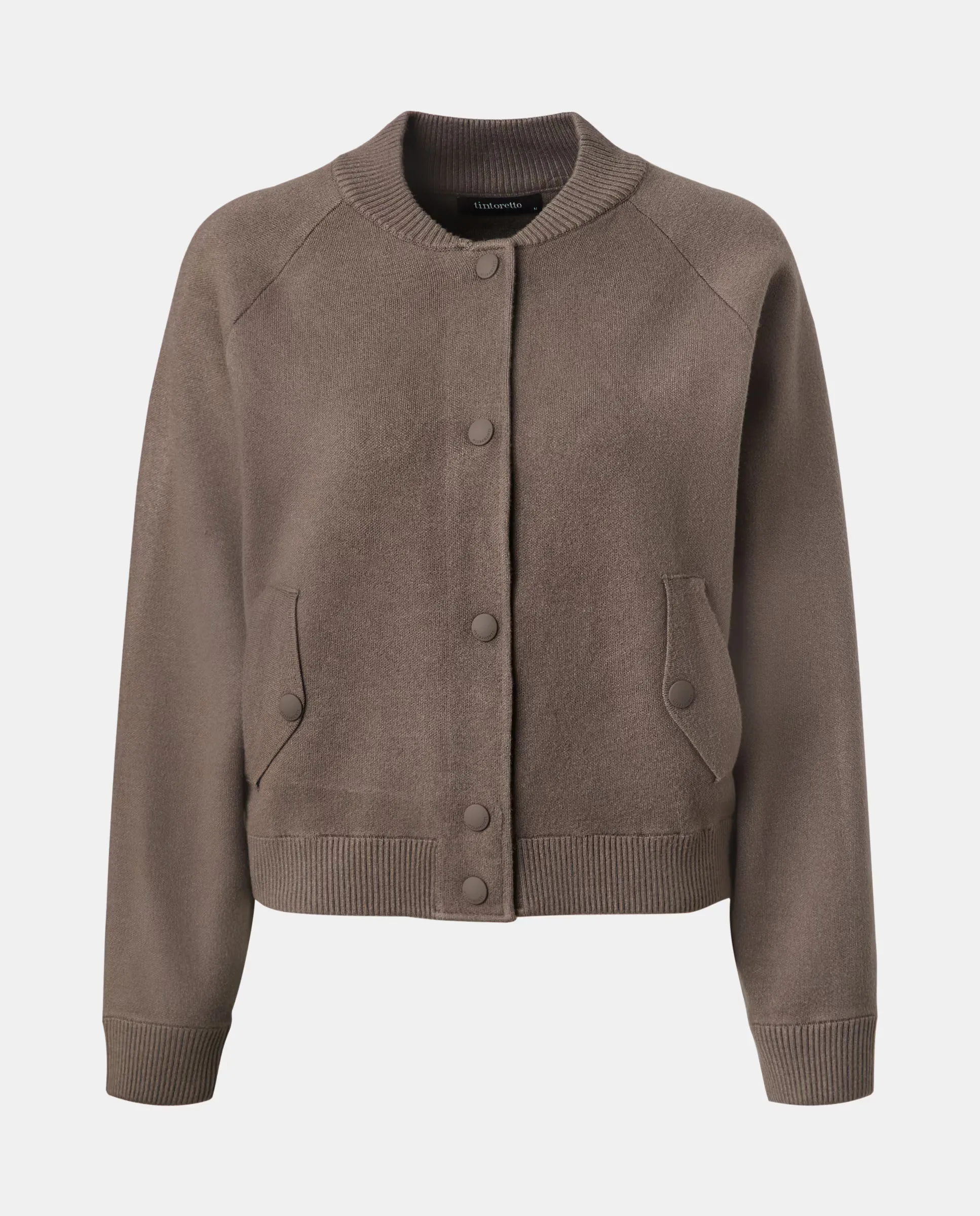 Женский вязаный кардиган в стиле бомбер Tintoretto, коричневый
Женский вязаный кардиган в стиле бомбер Tintoretto, коричневый