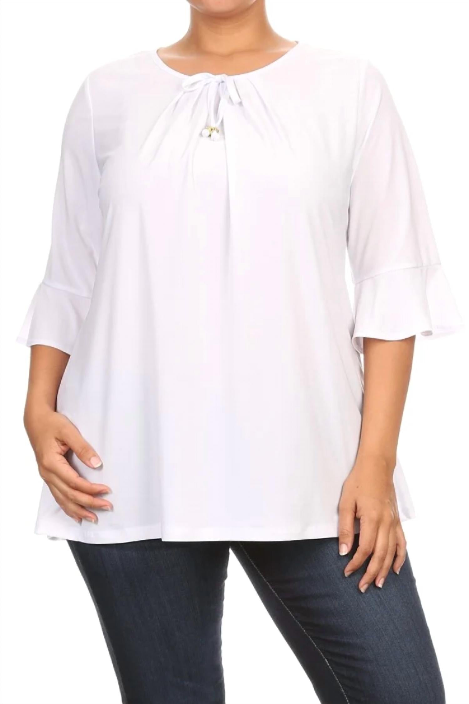 Женский топ с рюшами в белом цвете Peek-A-Boom
Женский топ с рюшами в белом цвете Peek-A-Boom