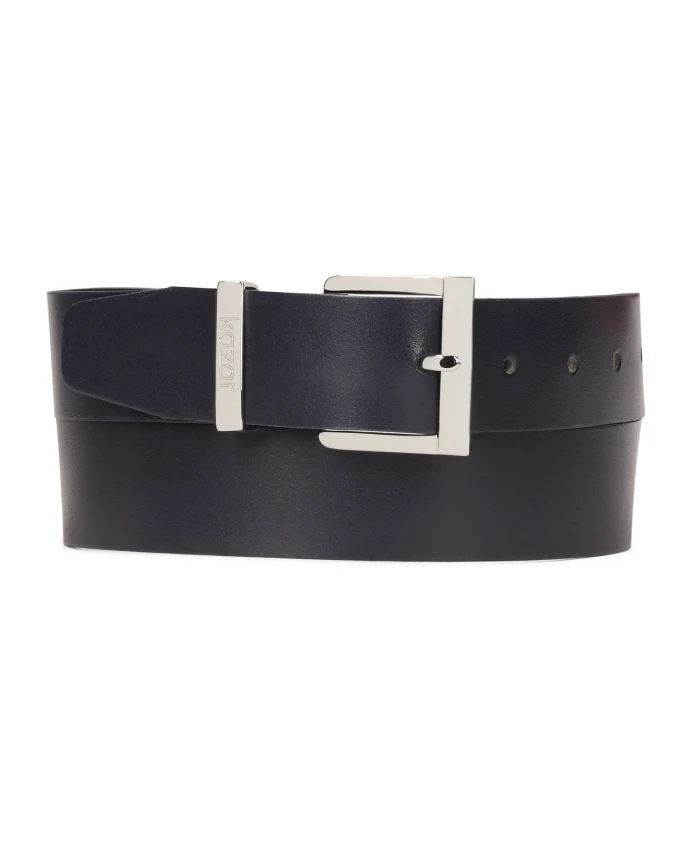 Минималистичный ремень с серебряной пряжкой Kazar, синий
Минималистичный ремень с серебряной пряжкой Kazar, синий
