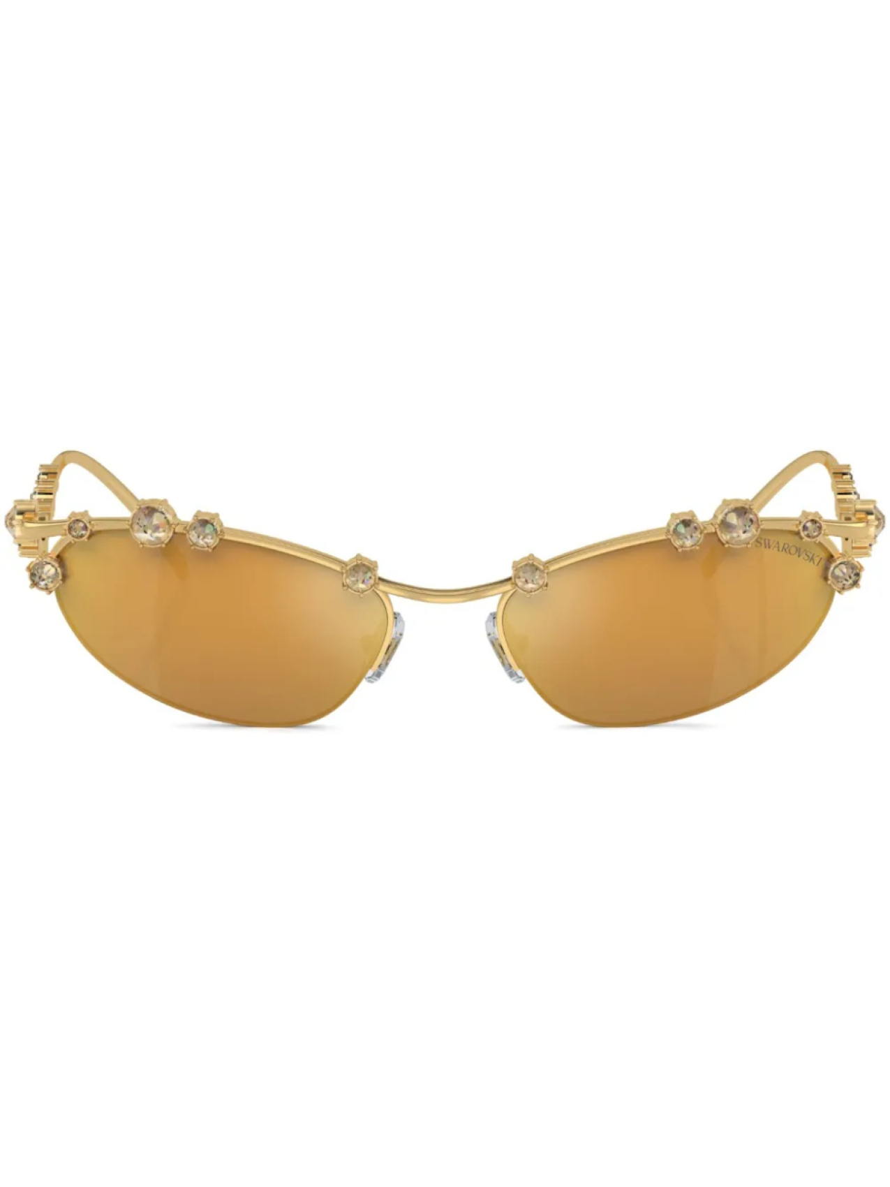 Swarovski солнцезащитные очки в оправе 'кошачий глаз' с кристаллами, золотой
Swarovski солнцезащитные очки в оправе 'кошачий глаз' с кристаллами, золотой