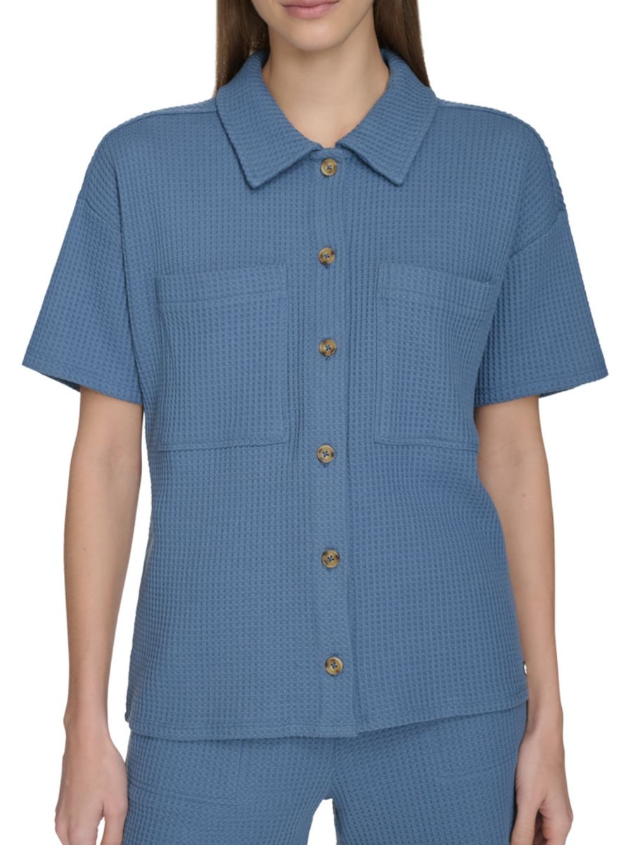 Рубашка вафельного трикотажа Andrew Marc, цвет Sea Blue
Рубашка вафельного трикотажа Andrew Marc, цвет Sea Blue