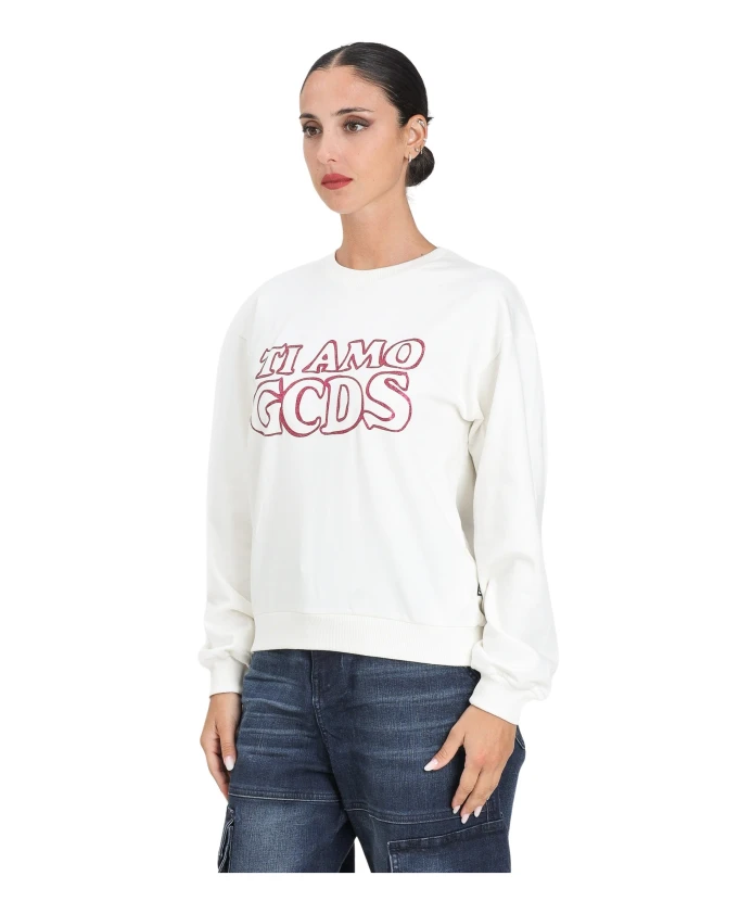 Белый свитер с круглым вырезом и ярким принтом Gcds, белый
Белый свитер с круглым вырезом и ярким принтом Gcds, белый