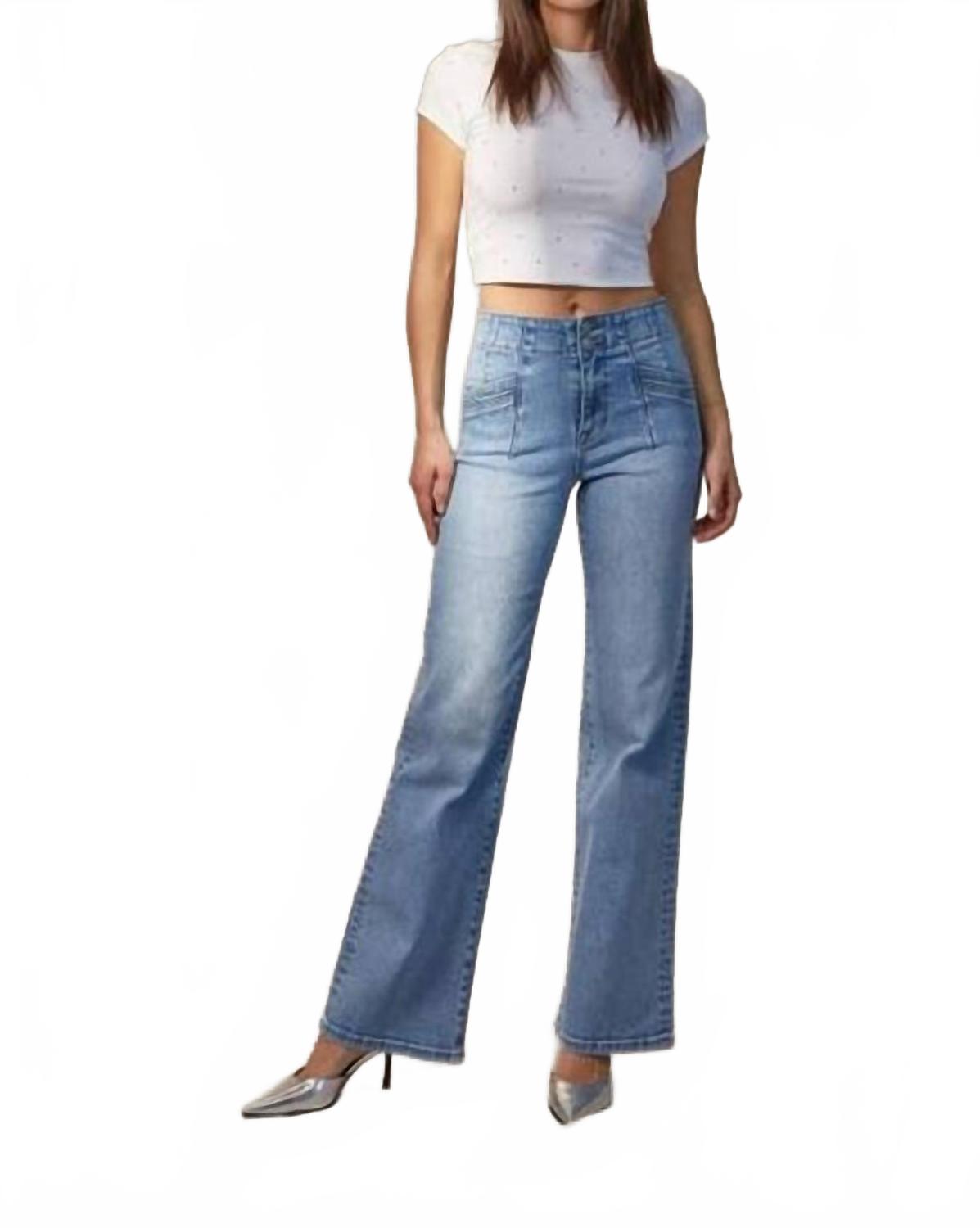 Mica denim Женские джинсы с высокой посадкой и широкими штанинами, светло-голубого цвета
Mica denim Женские джинсы с высокой посадкой и широкими штанинами, светло-голубого цвета