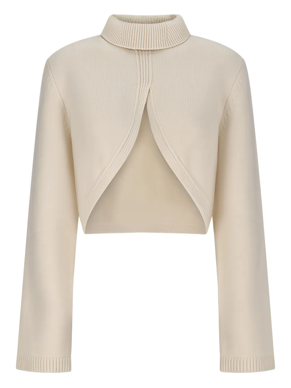 Свитер с высоким воротником и вырезами Alaïa, нейтральный
Свитер с высоким воротником и вырезами Alaïa, нейтральный