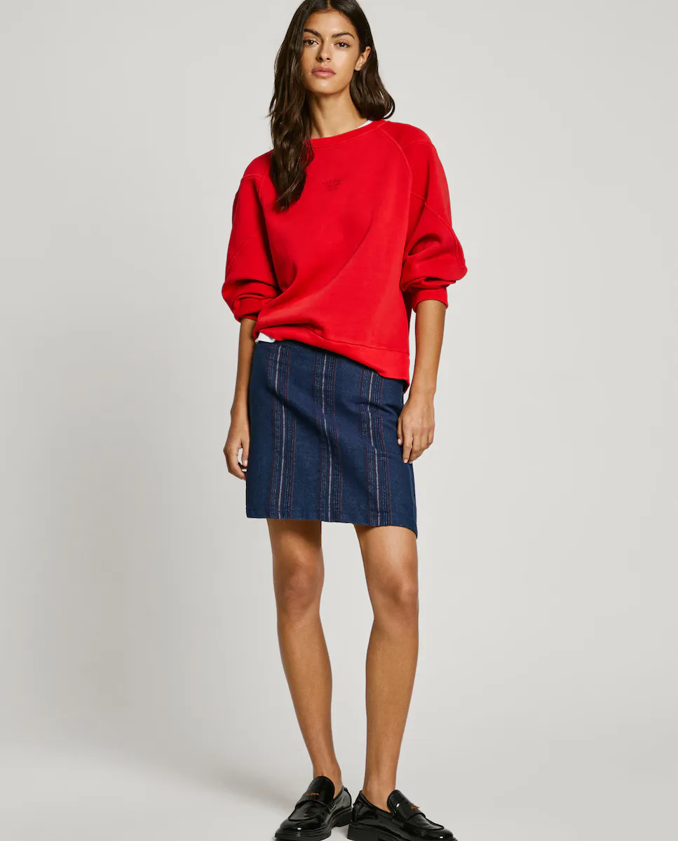 Короткая джинсовая юбка с полосатым принтом Pepe Jeans, синий
Короткая джинсовая юбка с полосатым принтом Pepe Jeans, синий