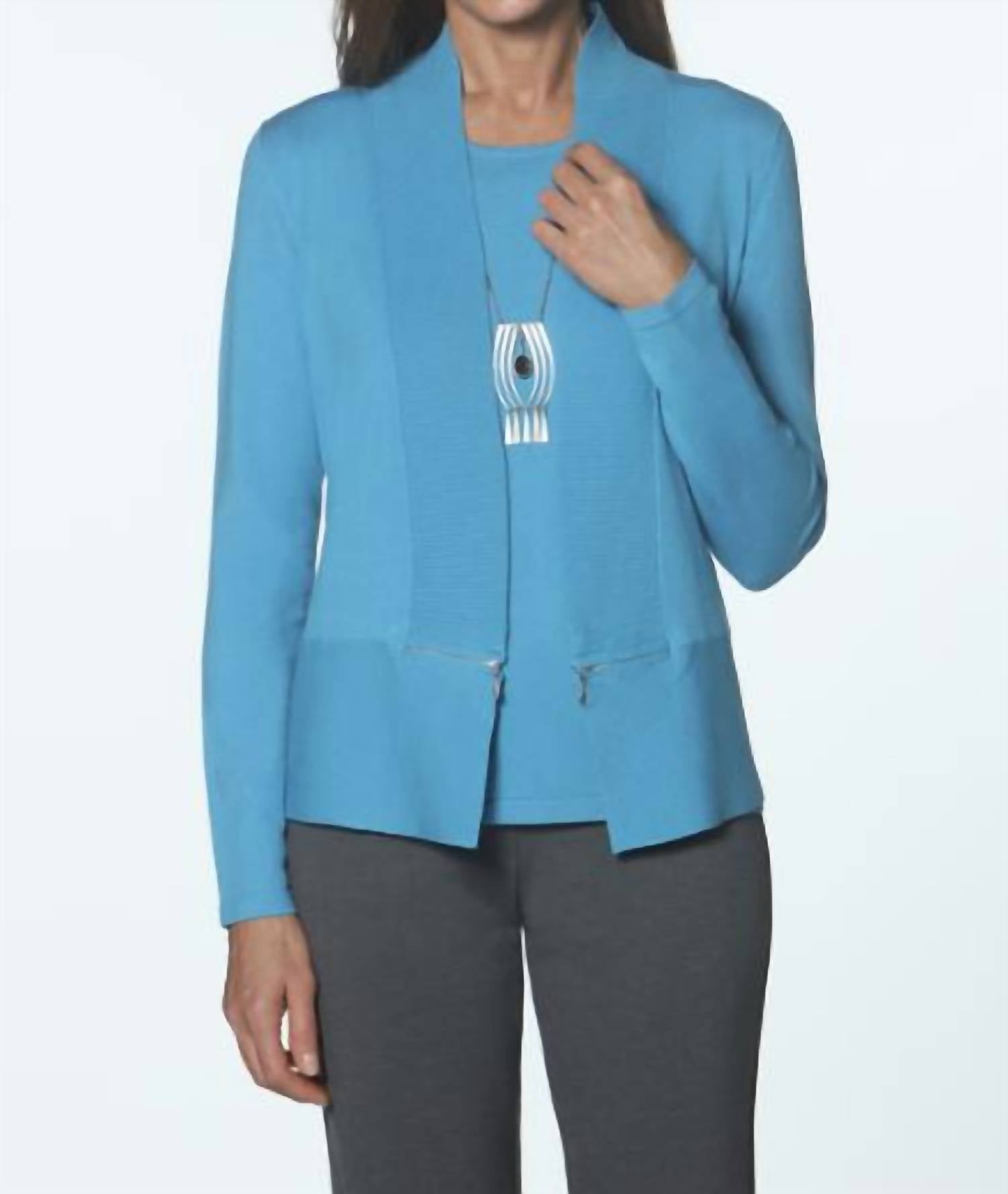 Кардиган с молнией и рубчиком в синем цвете J'Envie/Eli
Кардиган с молнией и рубчиком в синем цвете J'Envie/Eli