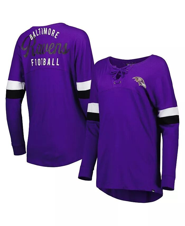 Женская фиолетовая футболка Baltimore Ravens Athletic Varsity со шнуровкой и длинными рукавами New Era
Женская фиолетовая футболка Baltimore Ravens Athletic Varsity со шнуровкой и длинными рукавами New Era