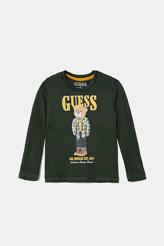 Детская хлопковая кофта с длинным рукавом Guess, зеленый
Детская хлопковая кофта с длинным рукавом Guess, зеленый