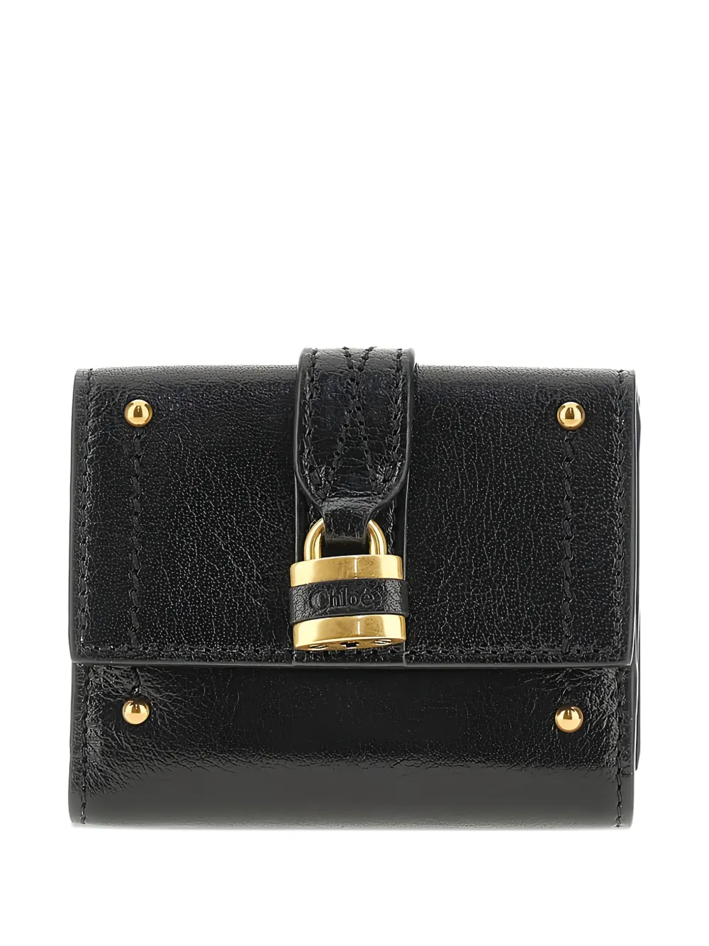 Мини-кошелек Paddington с тремя сложениями и декором в виде заклепок и замка Chloé, черный
Мини-кошелек Paddington с тремя сложениями и декором в виде заклепок и замка Chloé, черный