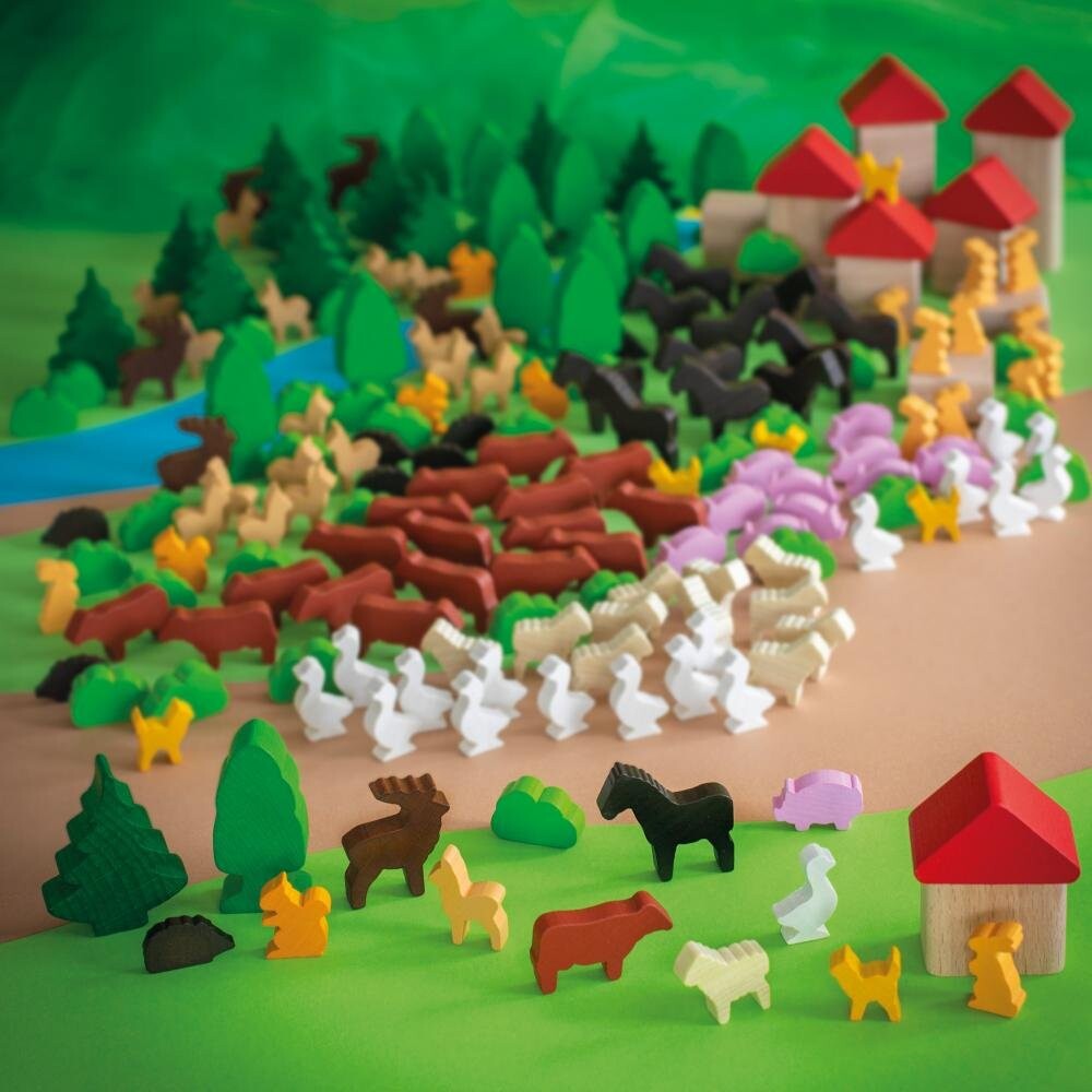 Деревянные фигурки животных деревья домики 200 элементов Эрзи Erzi
Деревянные фигурки животных деревья домики 200 элементов Эрзи Erzi