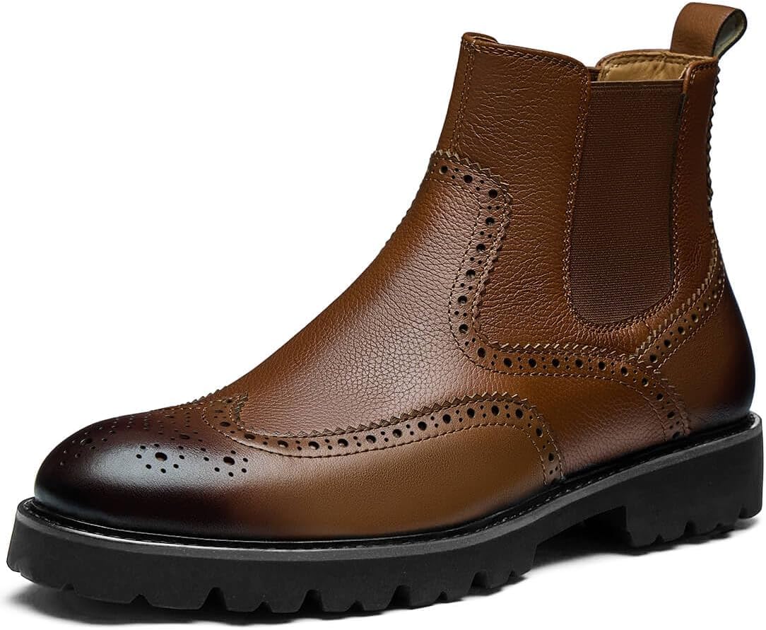 Мужские ботинки Челси из натуральной кожи, классические ботинки с крыльями, формальные деловые и повседневные ботинки на щиколотку Jepsen Gord, коричневый
Мужские ботинки Челси из натуральной кожи, классические ботинки с крыльями, формальные деловые и повседневные ботинки на щиколотку Jepsen Gord, коричневый