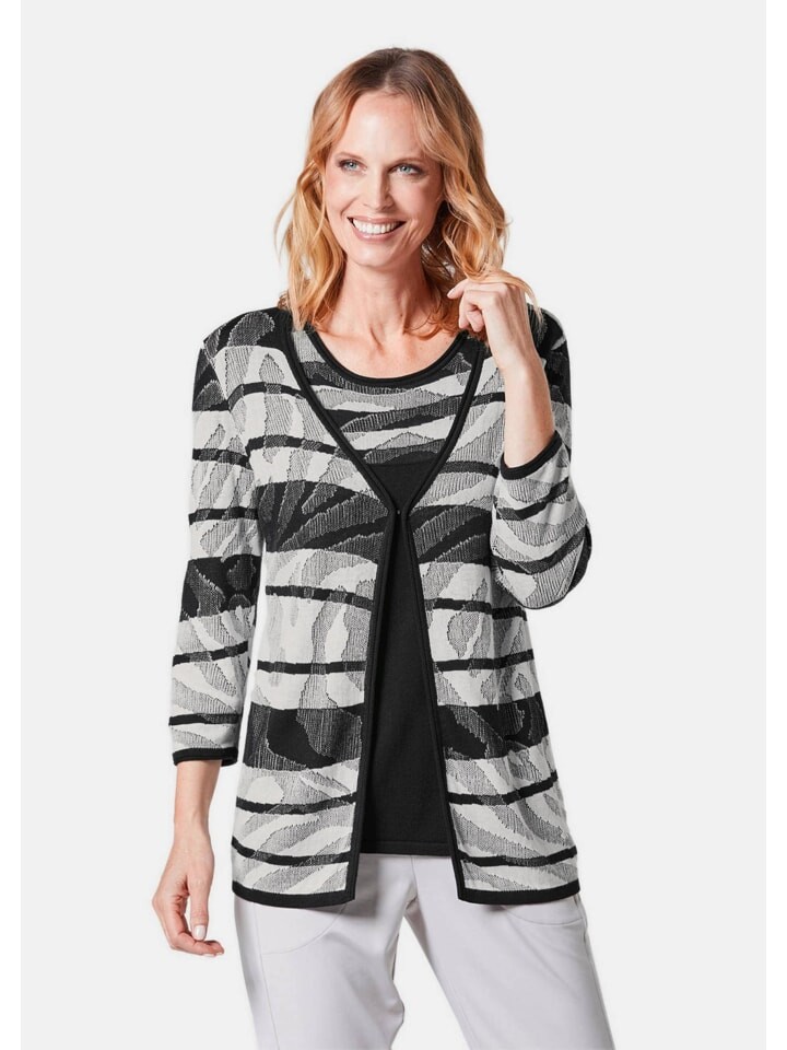 Кардиган GOLDNER Strickjacke, цвет schwarz/weiß/gemustert
Кардиган GOLDNER Strickjacke, цвет schwarz/weiß/gemustert