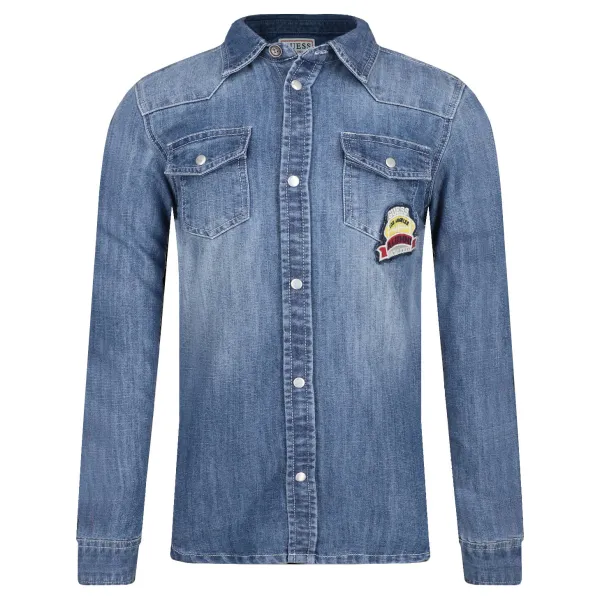 Рубашка стандартного кроя джинсовая ткань Guess, синий
Рубашка стандартного кроя джинсовая ткань Guess, синий
