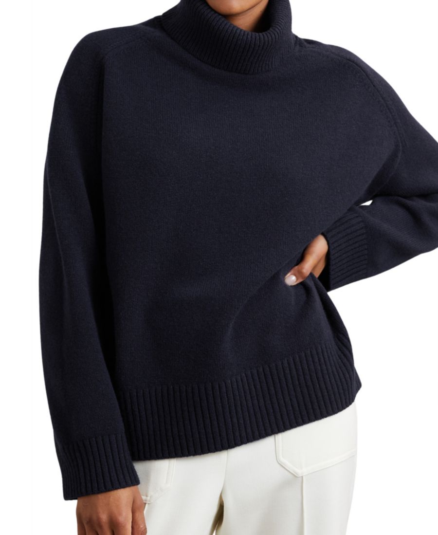 Женский шерстяно-кашемировый свитер с высоким воротником REISS, Navy
Женский шерстяно-кашемировый свитер с высоким воротником REISS, Navy