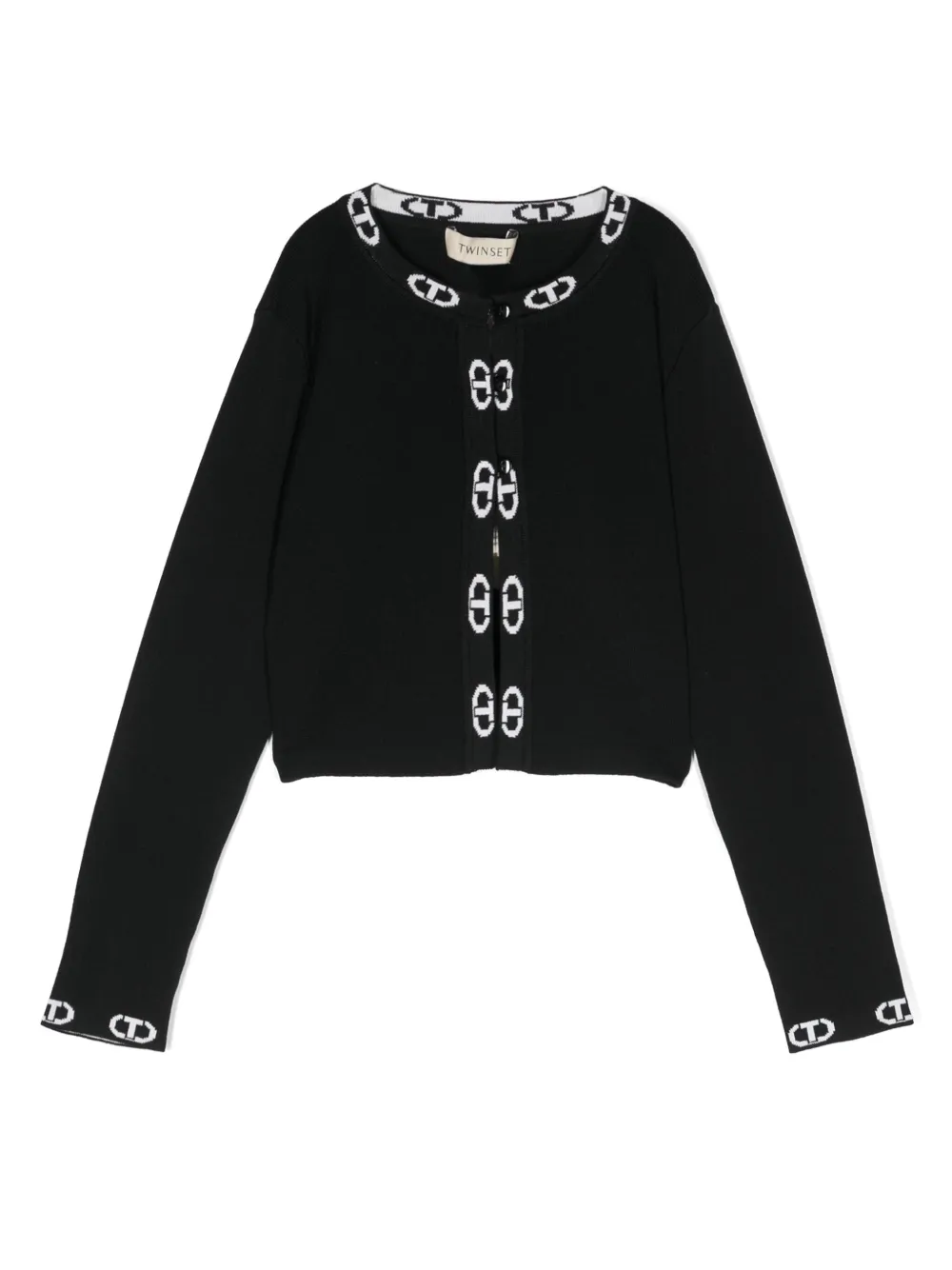Кардиган с логотипом TWINSET Kids, черный 
Кардиган с логотипом TWINSET Kids, черный
