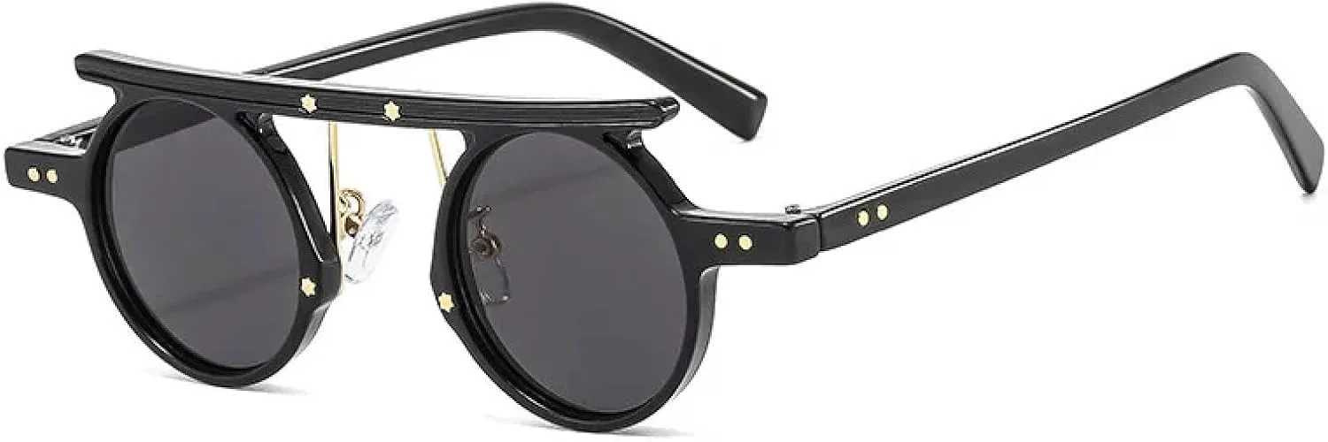 Панк-солнцезащитные очки круглой формы для женщин и мужчин, модные, светло-серые линзы цвета океана, разноцветные, роскошные, с заклепками MTZJH, One Color
Панк-солнцезащитные очки круглой формы для женщин и мужчин, модные, светло-серые линзы цвета океана, разноцветные, роскошные, с заклепками MTZJH, One Color