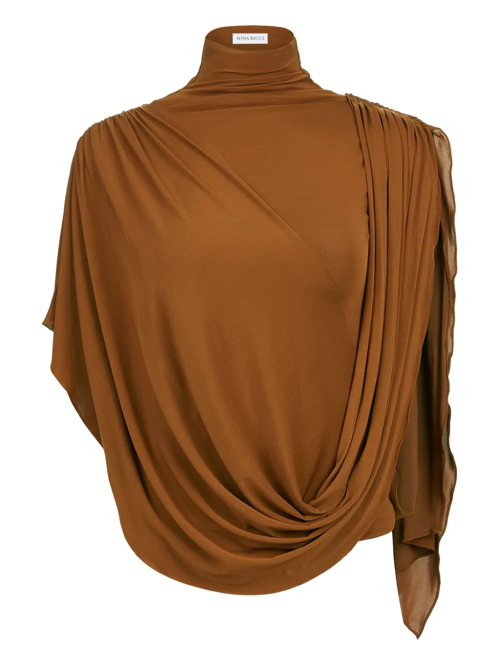 Топ с высоким воротником и драпировкой Nina Ricci, коричневый
Топ с высоким воротником и драпировкой Nina Ricci, коричневый