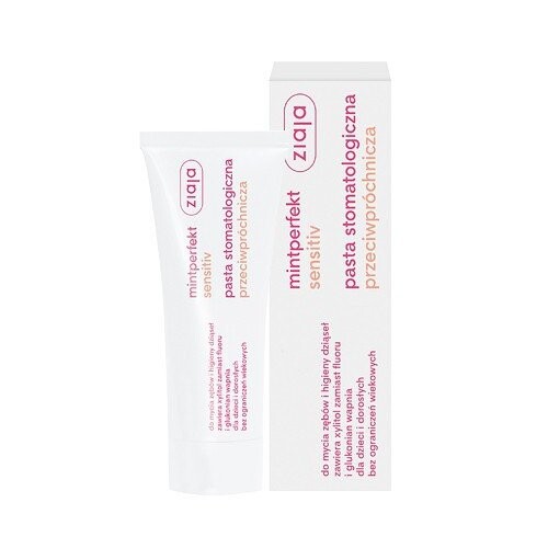 Зубная паста против кариеса, 75 мл Ziaja, Mintperfekt Sensitiv
Зубная паста против кариеса, 75 мл Ziaja, Mintperfekt Sensitiv