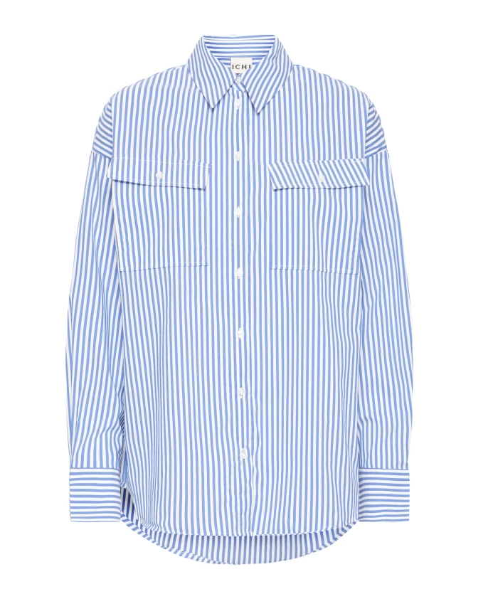 Классическая рубашка-блузка синего цвета «Туманности» Ichi, синий
Классическая рубашка-блузка синего цвета «Туманности» Ichi, синий