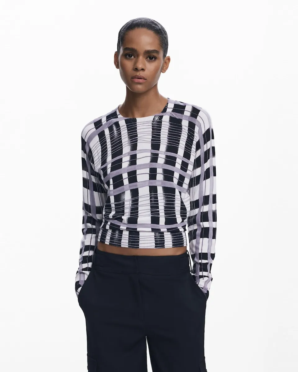 Женский свитер в полоску миккадо Desigual, белый/черный
Женский свитер в полоску миккадо Desigual, белый/черный