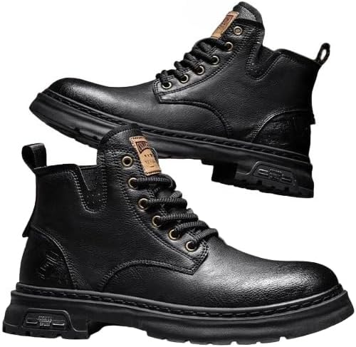 Мужские кожаные мотоботы боевого стиля - с шнуровкой, ретро, с круглым носком, подошва с протектором, ботинки до щиколотки, водонепроницаемые повседневные и оксфорды для мужчин Hhhchpm, черный
Мужские кожаные мотоботы боевого стиля - с шнуровкой, ретро, с круглым носком, подошва с протектором, ботинки до щиколотки, водонепроницаемые повседневные и оксфорды для мужчин Hhhchpm, черный