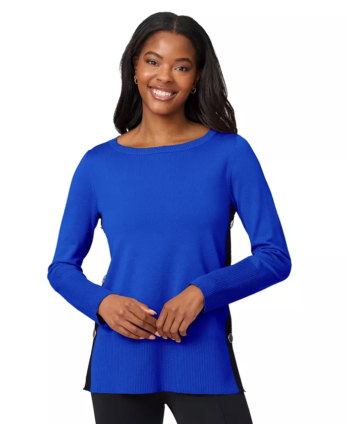 Женская туника-свитер с контрастной отделкой и пуговицами по бокам, PXS-XL Melissa Paige
Женская туника-свитер с контрастной отделкой и пуговицами по бокам, PXS-XL Melissa Paige