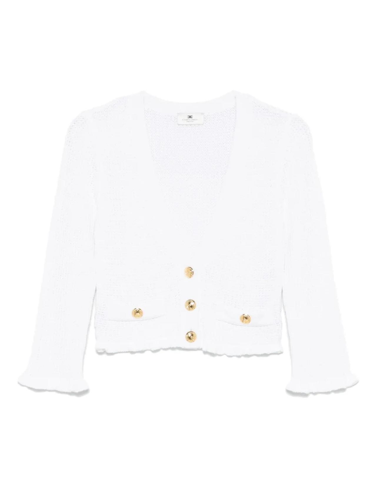 Кардиган с логотипом Elisabetta Franchi, белый
Кардиган с логотипом Elisabetta Franchi, белый