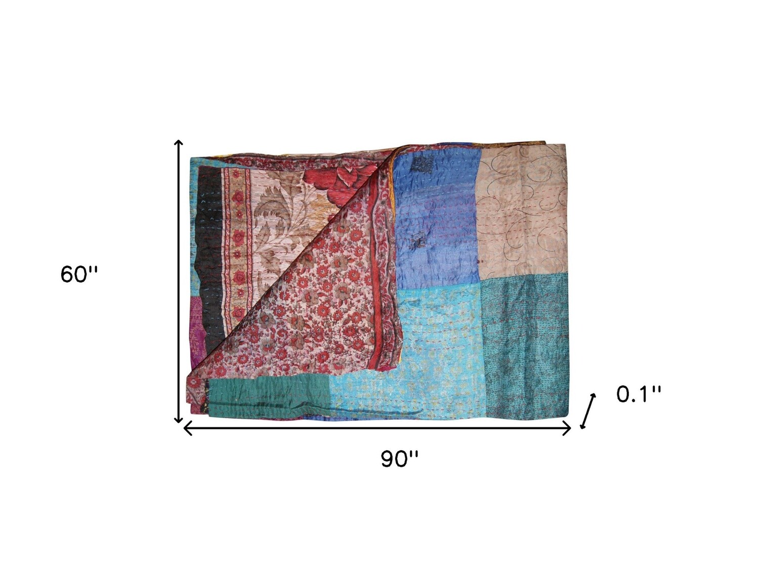 60 x 90 дюймов сине-коричневое и зеленое хлопковое лоскутное одеяло Kantha с вышивкой Homezia, цвет Multicolored
60 x 90 дюймов сине-коричневое и зеленое хлопковое лоскутное одеяло Kantha с вышивкой Homezia, цвет Multicolored