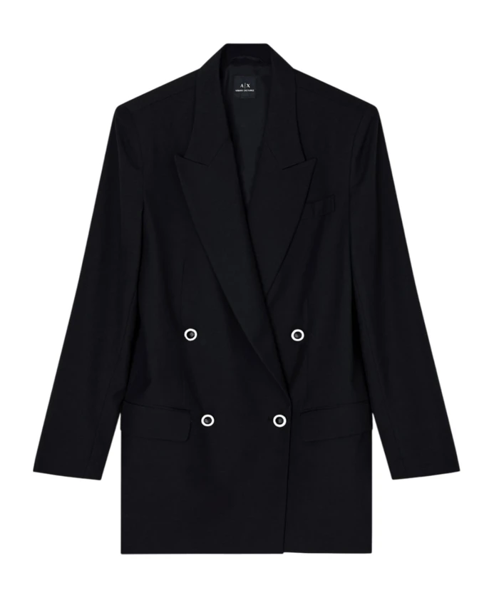Двубортный блейзер Armani Exchange, черный
Двубортный блейзер Armani Exchange, черный