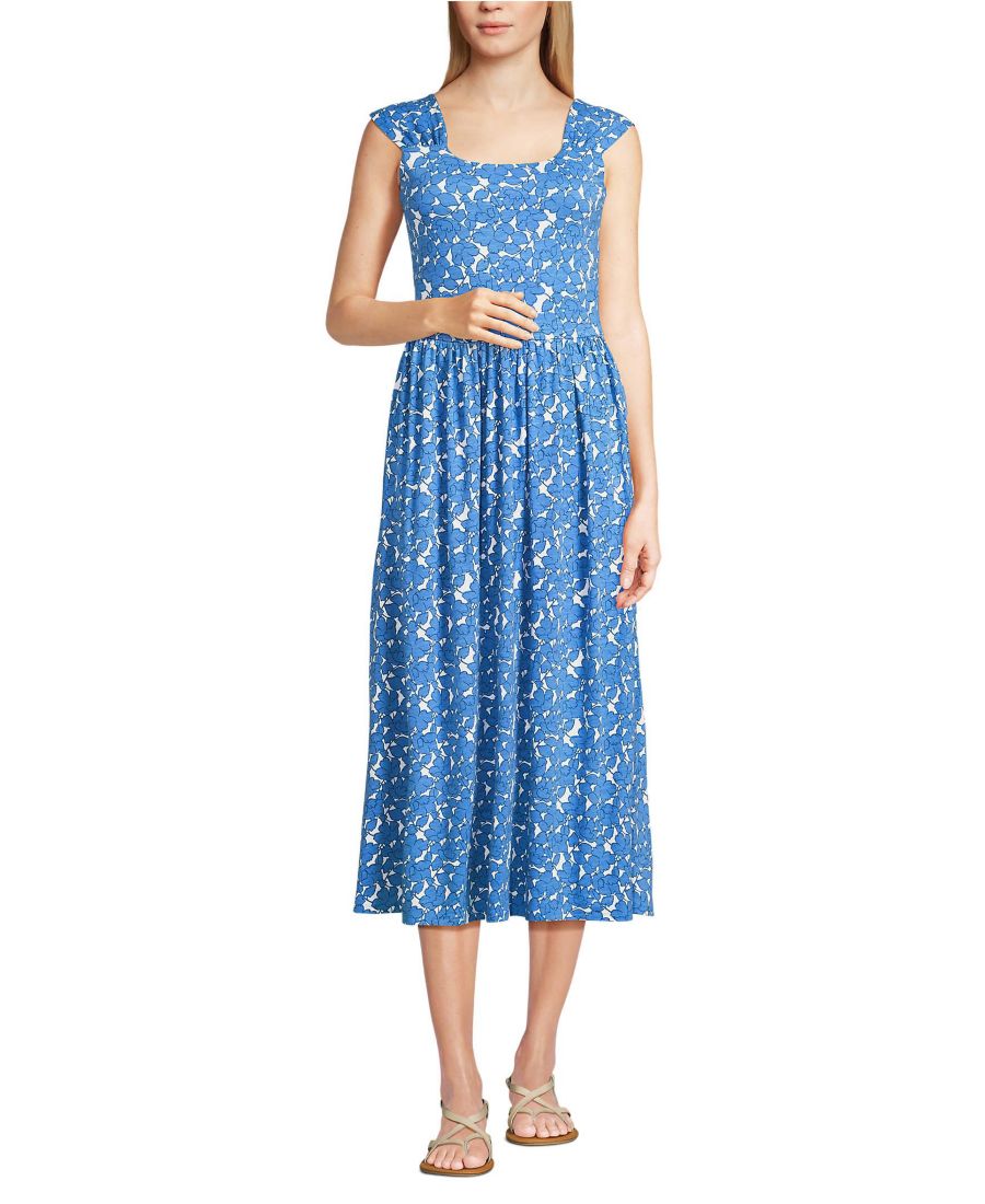 Женское платье-миди с юбкой-крылышком и присборенной отделкой из фактурной ткани Lands' End, Paradise blue tossed floral
Женское платье-миди с юбкой-крылышком и присборенной отделкой из фактурной ткани Lands' End, Paradise blue tossed floral