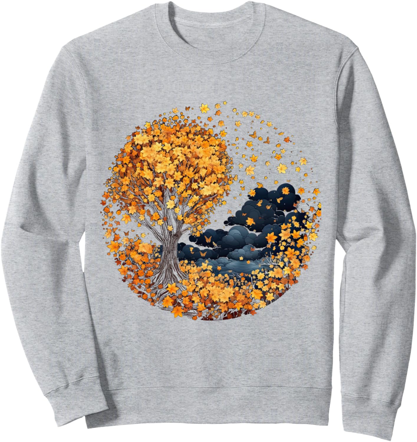 Осенняя толстовка с изображением осенних листьев, дерева и бабочки Autumn Design With Butterflies And Trees, серый
Осенняя толстовка с изображением осенних листьев, дерева и бабочки Autumn Design With Butterflies And Trees, серый