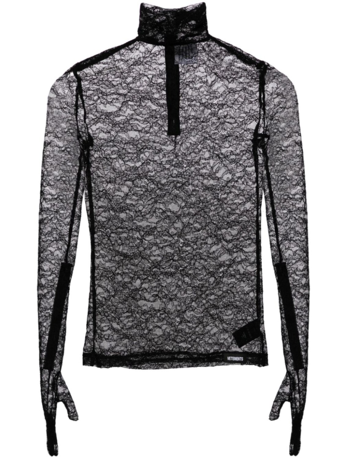 Кружевной топ с рукавами-перчатками VETEMENTS, черный
Кружевной топ с рукавами-перчатками VETEMENTS, черный