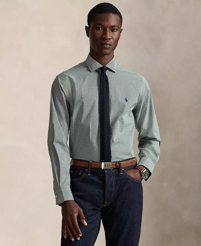 Мужская классическая рубашка из поплина в клетку Tattersall Polo Ralph Lauren, зеленый
Мужская классическая рубашка из поплина в клетку Tattersall Polo Ralph Lauren, зеленый