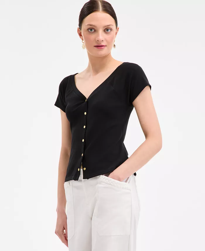 Женская футболка на пуговицах On 34th, черный
Женская футболка на пуговицах On 34th, черный