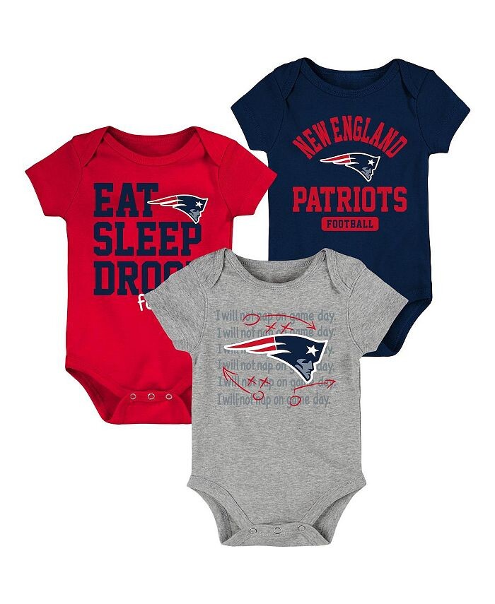Комплект боди из трех частей для новорожденных, темно-синий, красный New England Patriots Eat Sleep Drool Football Outerstuff, синий
Комплект боди из трех частей для новорожденных, темно-синий, красный New England Patriots Eat Sleep Drool Football Outerstuff, синий