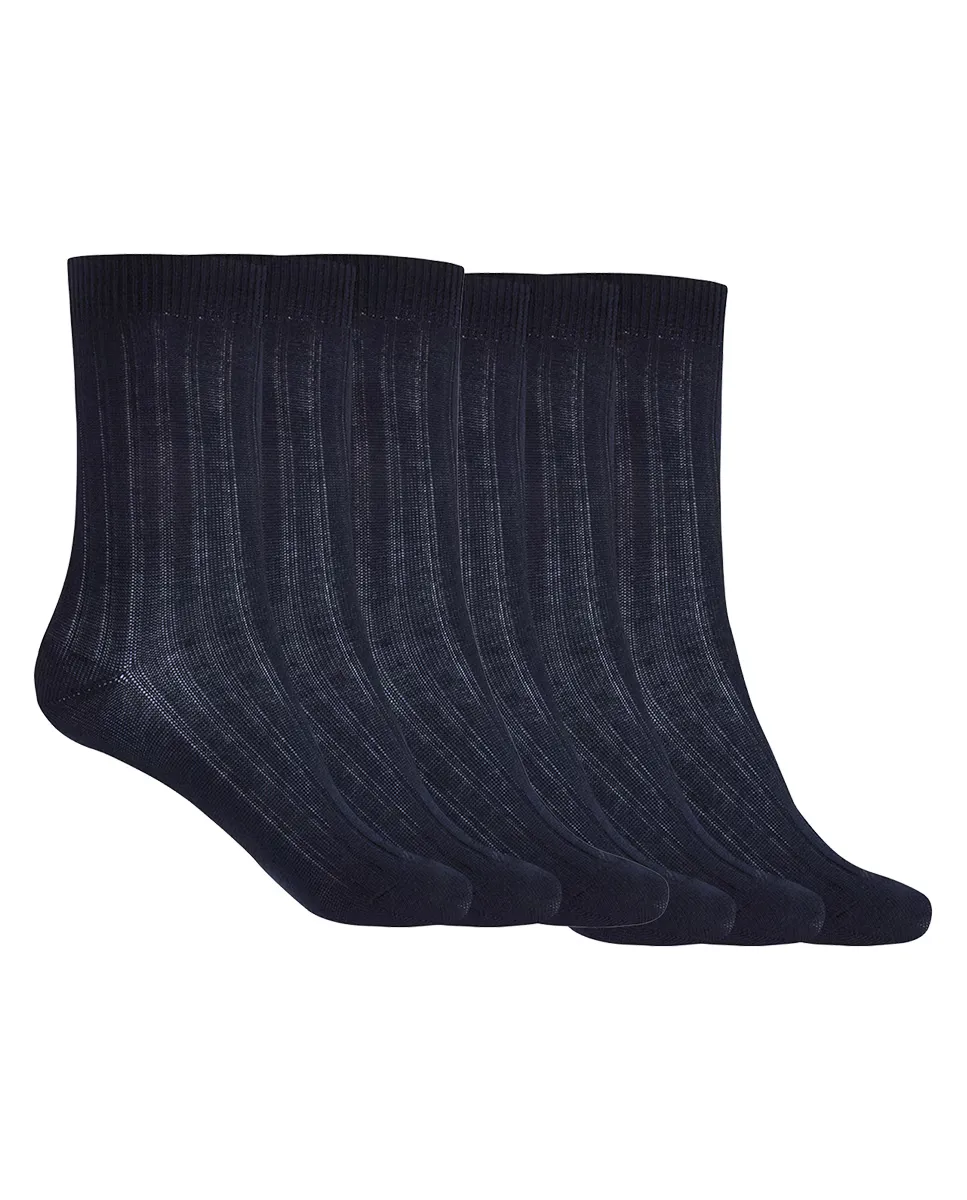 Набор из 6 пар хлопковых носков в рубчик Basix Punto Blanco, синий
Набор из 6 пар хлопковых носков в рубчик Basix Punto Blanco, синий