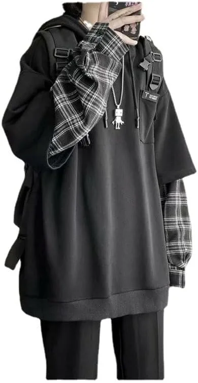 Фальшивый двухсоставной худи с длинным рукавом в клетку для мужчин Attria
Фальшивый двухсоставной худи с длинным рукавом в клетку для мужчин Attria