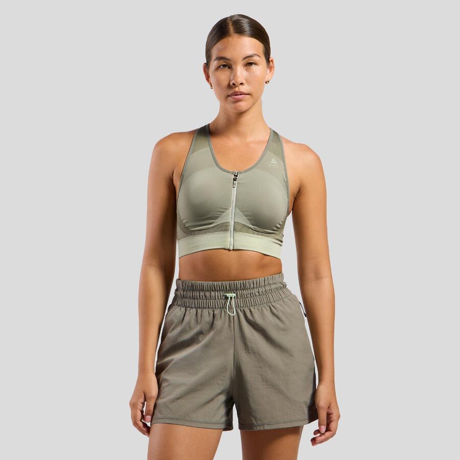 Бесшовный спортивный бюстгальтер на молнии с сильной поддержкой ODLO
Бесшовный спортивный бюстгальтер на молнии с сильной поддержкой ODLO