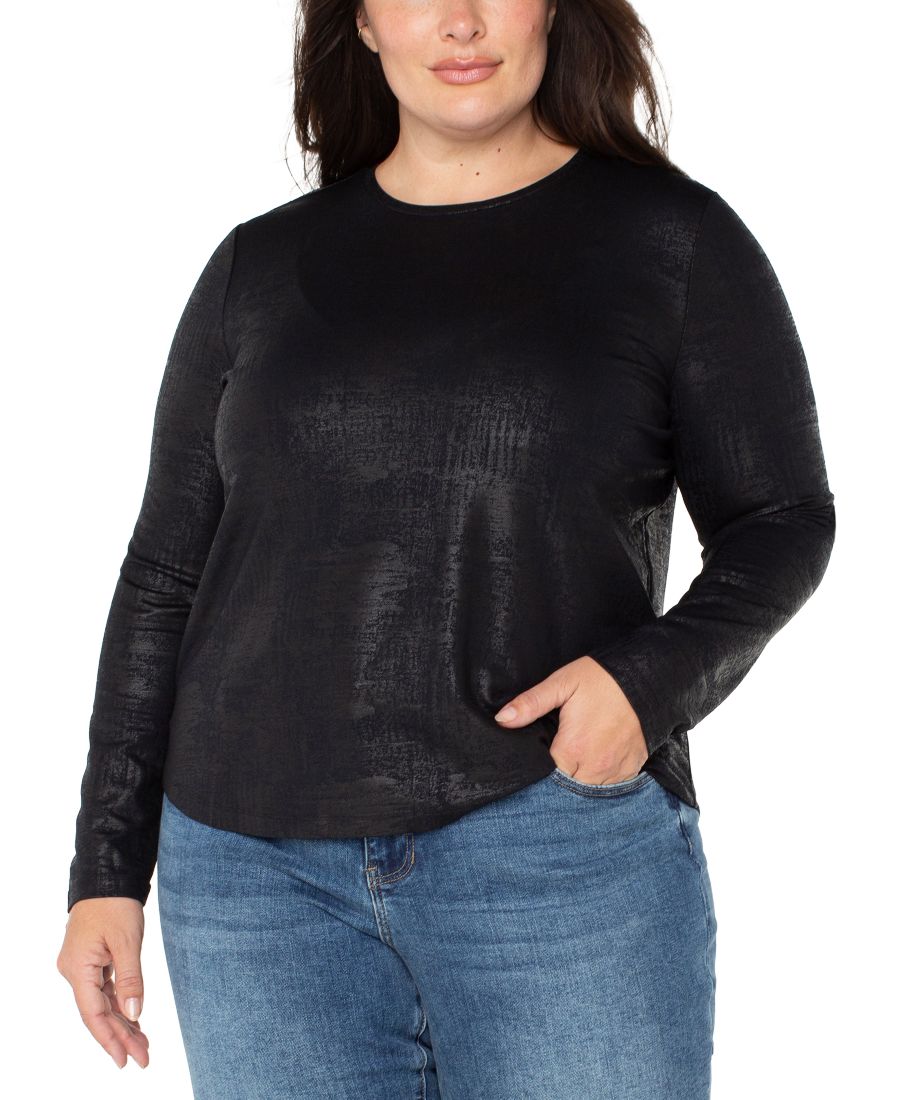 Вязаный топ с длинными рукавами и драпировкой, больших размеров Liverpool Los Angeles, Distressed Black
Вязаный топ с длинными рукавами и драпировкой, больших размеров Liverpool Los Angeles, Distressed Black