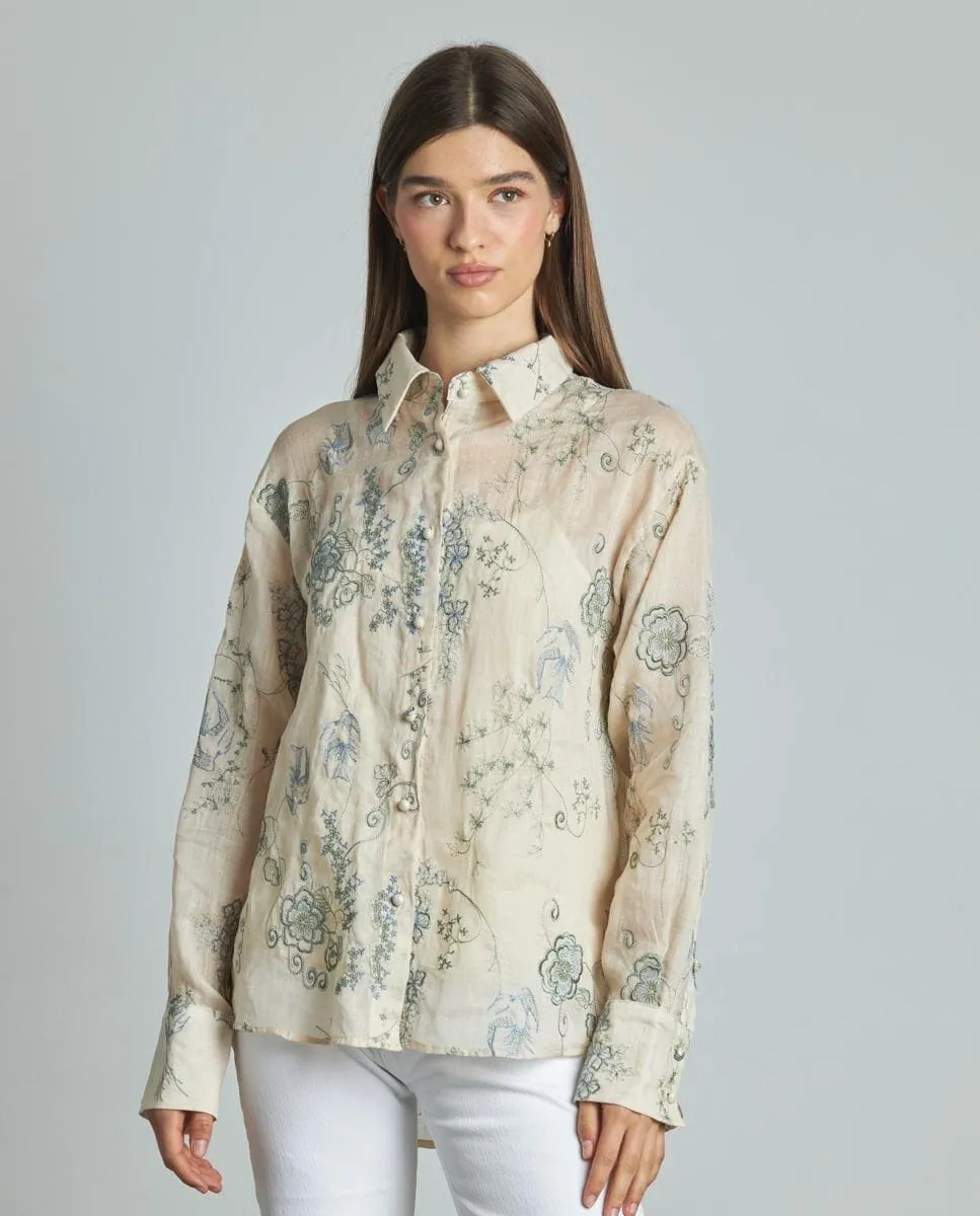 Женская рубашка с длинными рукавами и цветочным принтом Alma en Pena, бежевый
Женская рубашка с длинными рукавами и цветочным принтом Alma en Pena, бежевый
