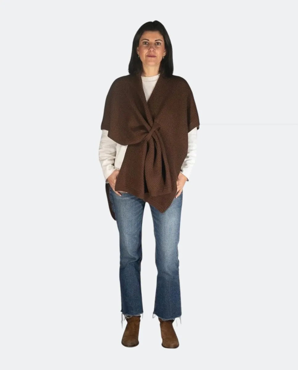 Вязаное трикотажное пальто с узлом спереди Kbas, коричневый
Вязаное трикотажное пальто с узлом спереди Kbas, коричневый