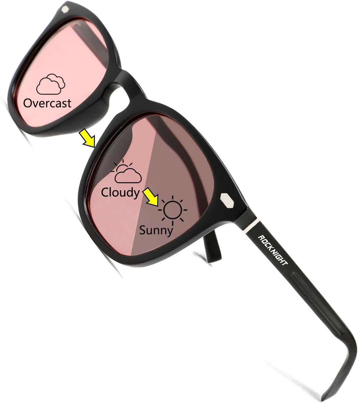 Поляризованные солнцезащитные очки для вождения ROCKNIGHT с защитой UV400, легкая оправа из алюминия и магния, для активного отдыха и повседневной носки, Black Frame/ Pink Photochromic Lens
Поляризованные солнцезащитные очки для вождения ROCKNIGHT с защитой UV400, легкая оправа из алюминия и магния, для активного отдыха и повседневной носки, Black Frame/ Pink Photochromic Lens