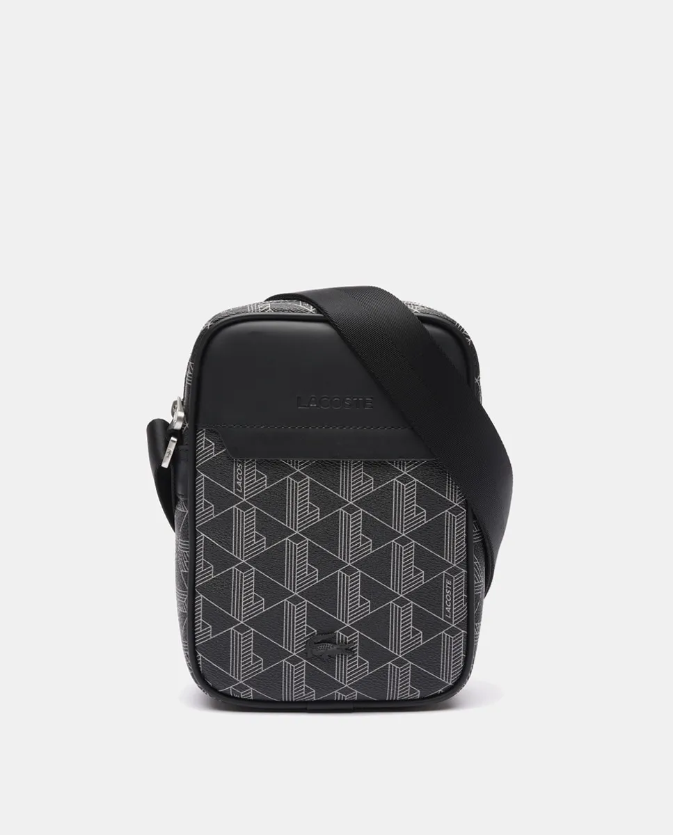 Вертикальная сумка через плечо черного цвета с монограммой Lacoste, черный
Вертикальная сумка через плечо черного цвета с монограммой Lacoste, черный