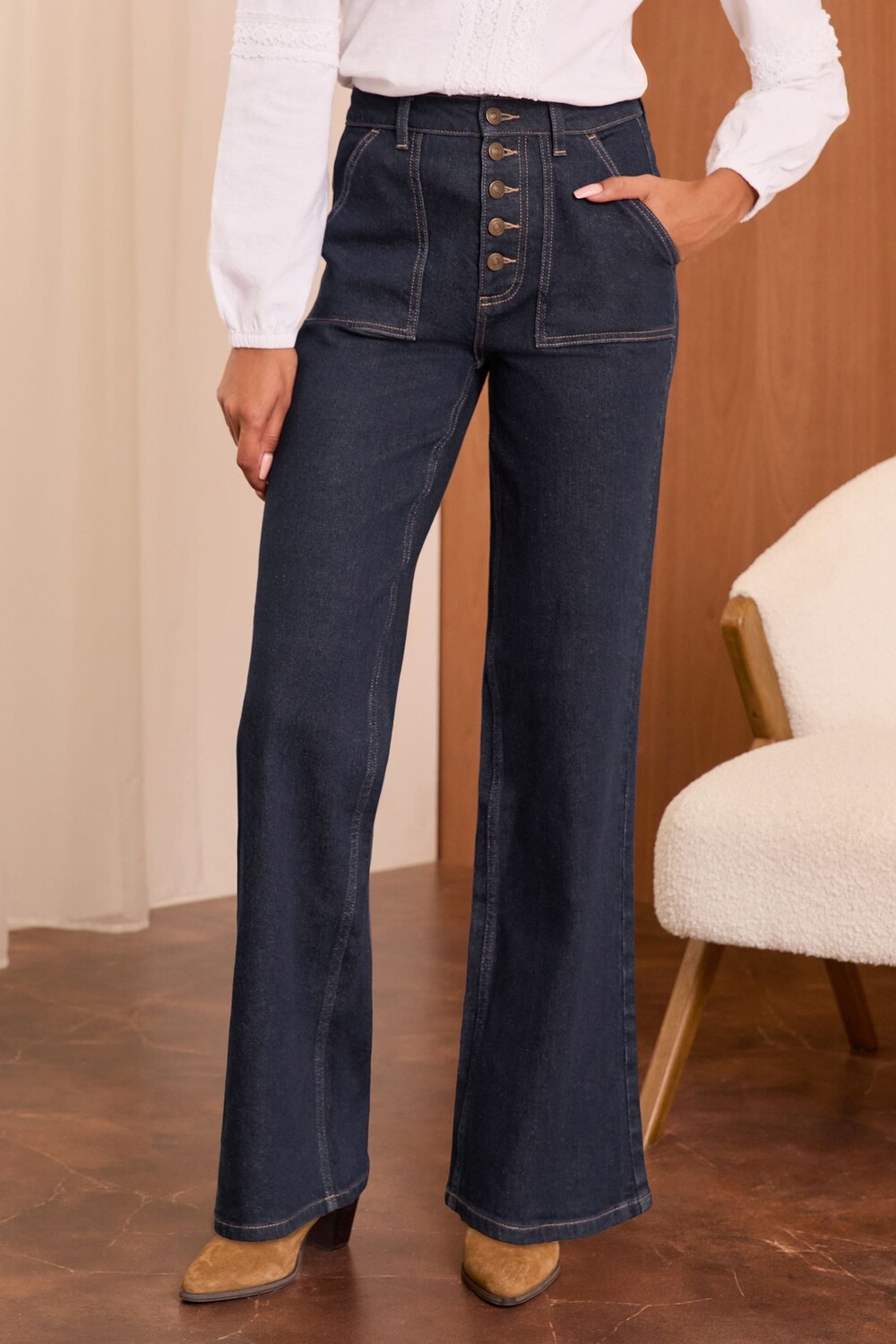 Широкие джинсы с застежкой на пуговицы Love & Roses, синий
Широкие джинсы с застежкой на пуговицы Love & Roses, синий