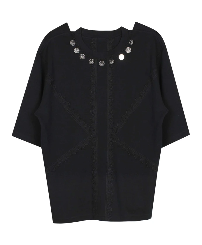 Футболка с отделкой монетами Youths In Balaclava, черный
Футболка с отделкой монетами Youths In Balaclava, черный